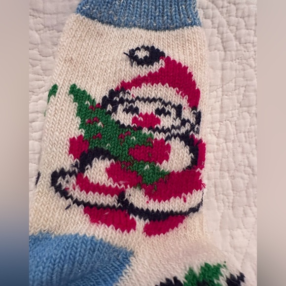 100% Sheep's Wool handmade wool warm Snowman socks - Picture 4 of 16